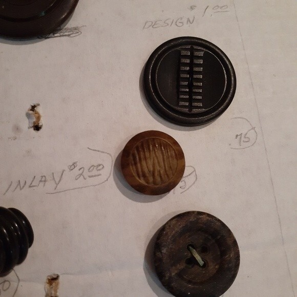 buttons Antique vintage victorian art deco set of 11 coat button sewing notions - Picture 5 of 5